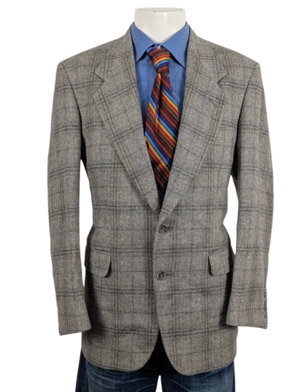 John Alexander Men's Blazer Sport Coat Sports Jacket 38 R Tweed Lambswool Blend
